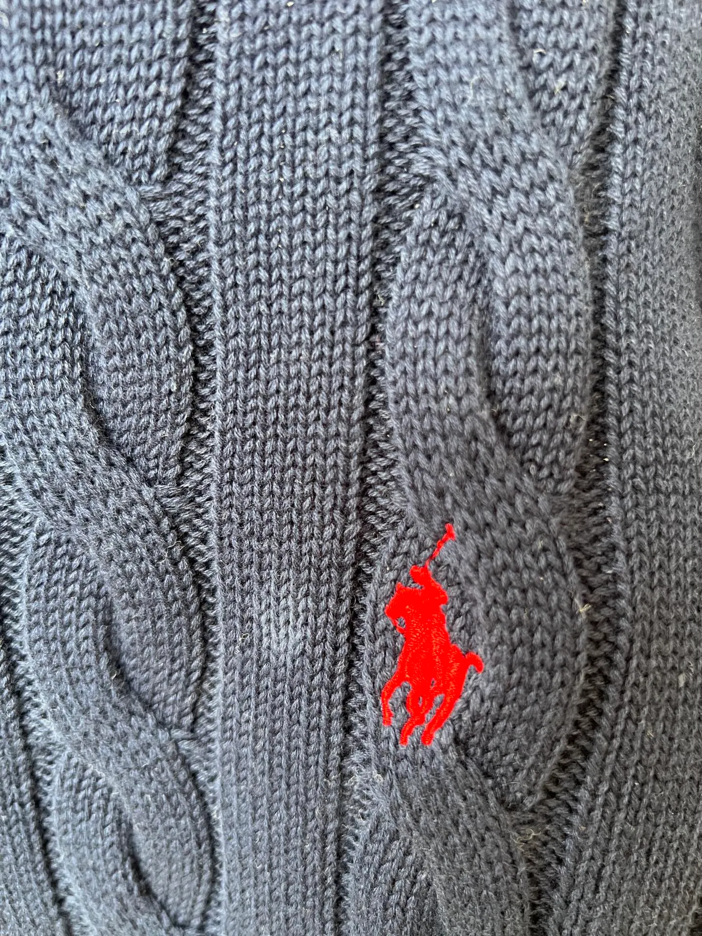 P230 Ralph Lauren men's and women's round neck rubberized sweater, made of the same pure cotton washed fabric as the original, no difference in craftsmanship details, original pony embroidery on the chest, restored one to one